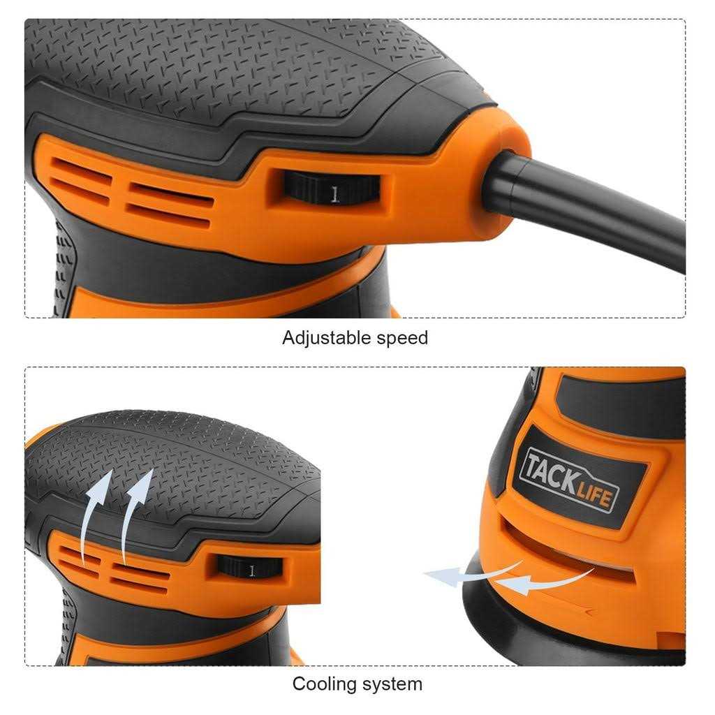 Tacklife 5-Inch Random Orbit Sander 3.0a With 12Pcs Sandpapers-PRS01A - Cheap Fitting