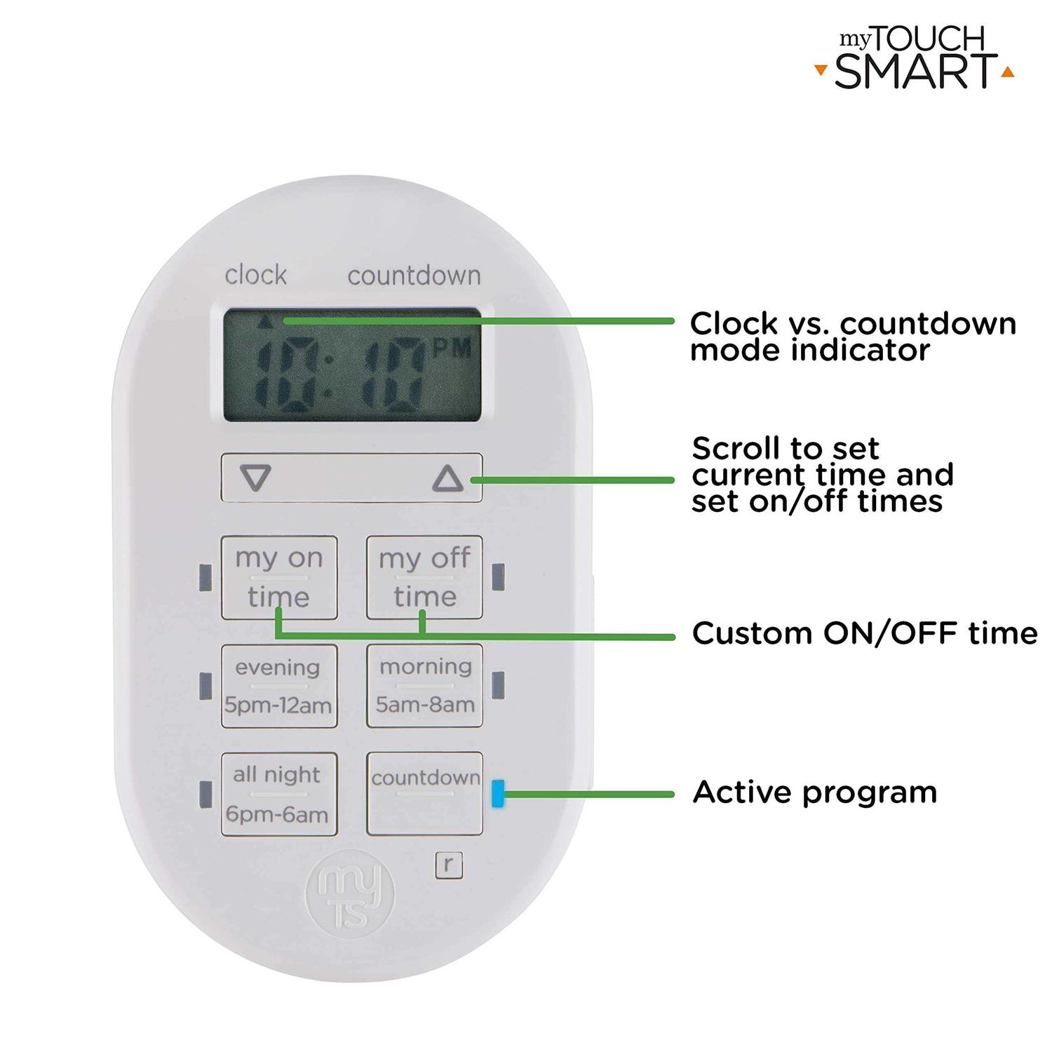 Mytouchsmart Programmable Indoor Plug-In Digital Timer 1-Outlet - Cheap Fitting