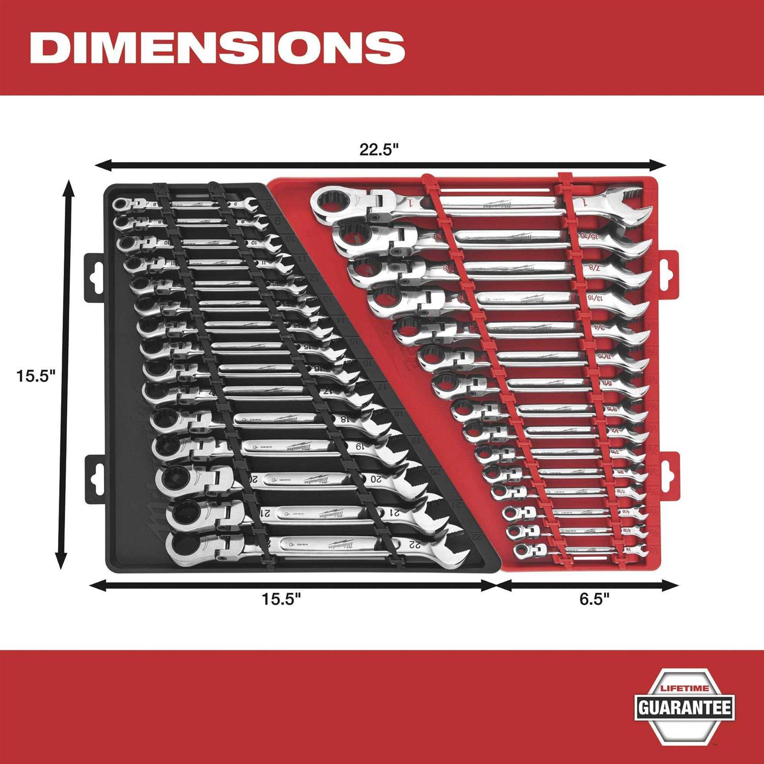 Milwaukee 48-22-9413 Flex Head Ratcheting SAE Combination Wrench Set - Cheap Fitting