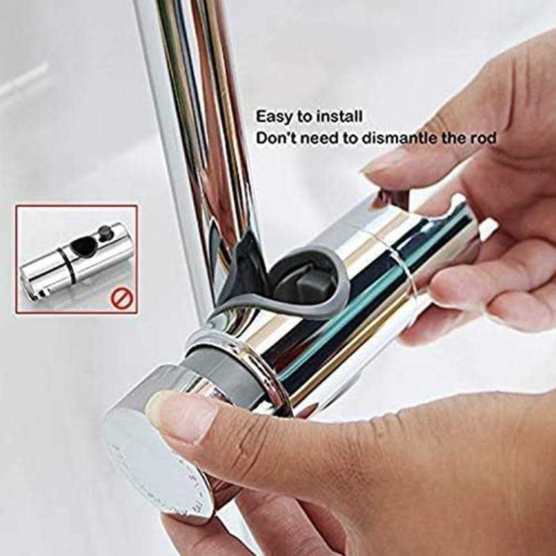 Gelme Nutri Adjustable Shower Head Holder for Slide Bar,Universal 18-25MM O.D. Rail Head Bracket Holder for Slide Bar Slider Clamp Bathroom - Cheap Fitting