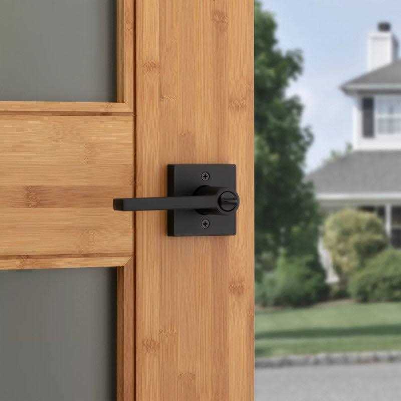 Kwikset Halifax Lever with Square Rose Privacy / Matte Black 730HFLSQT-514 - Cheap Fitting