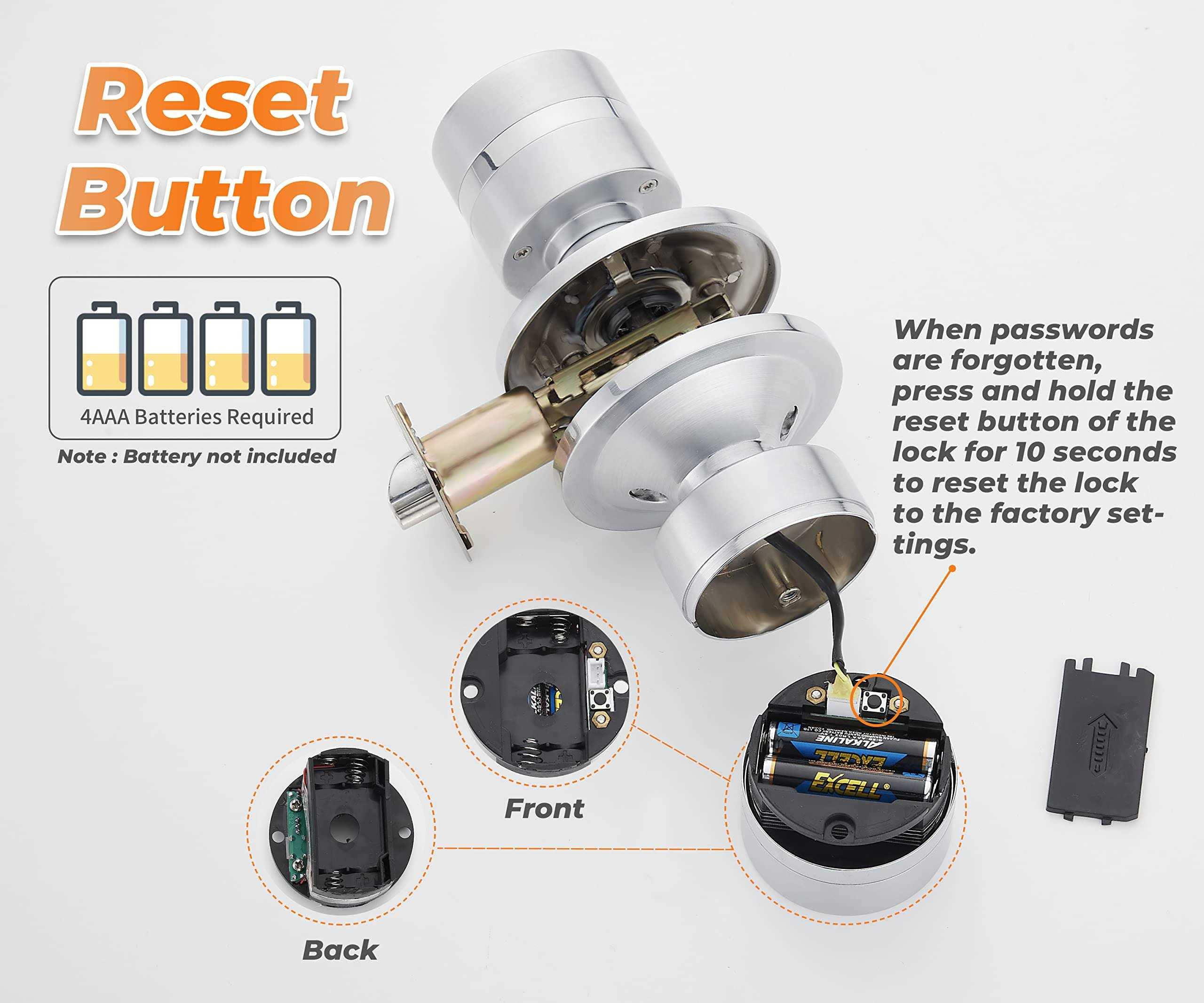 Keyless Electronic Entry Door Knob Keypad Smart Door Knob Interior Door Handle with Lock - Cheap Fitting