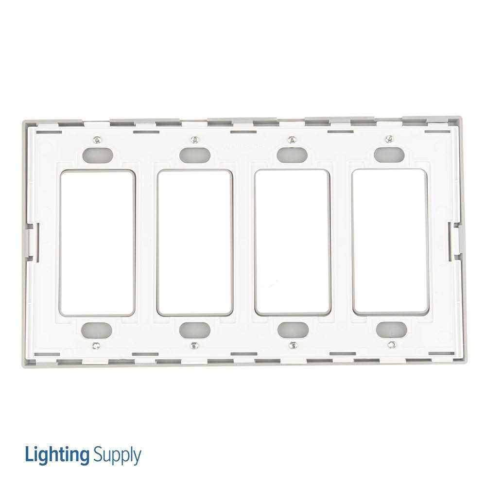 Leviton 4 Gang Polycarbonate Rocker Screwless Wall Plate 80312-W - Cheap Fitting