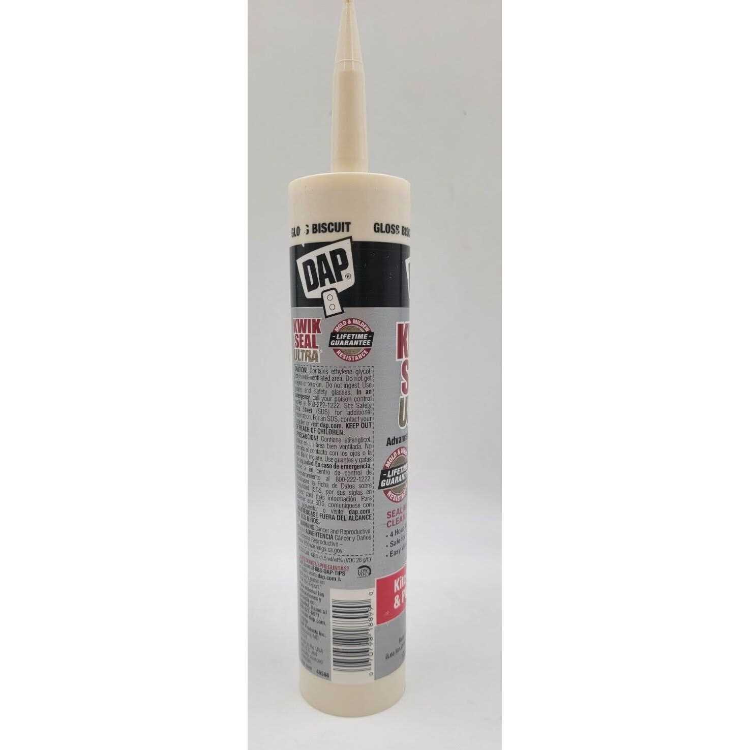 Dap Kwik Seal Ultra 10.1 oz. Biscuit Siliconized Kitchen & Bath Sealant - Cheap Fitting