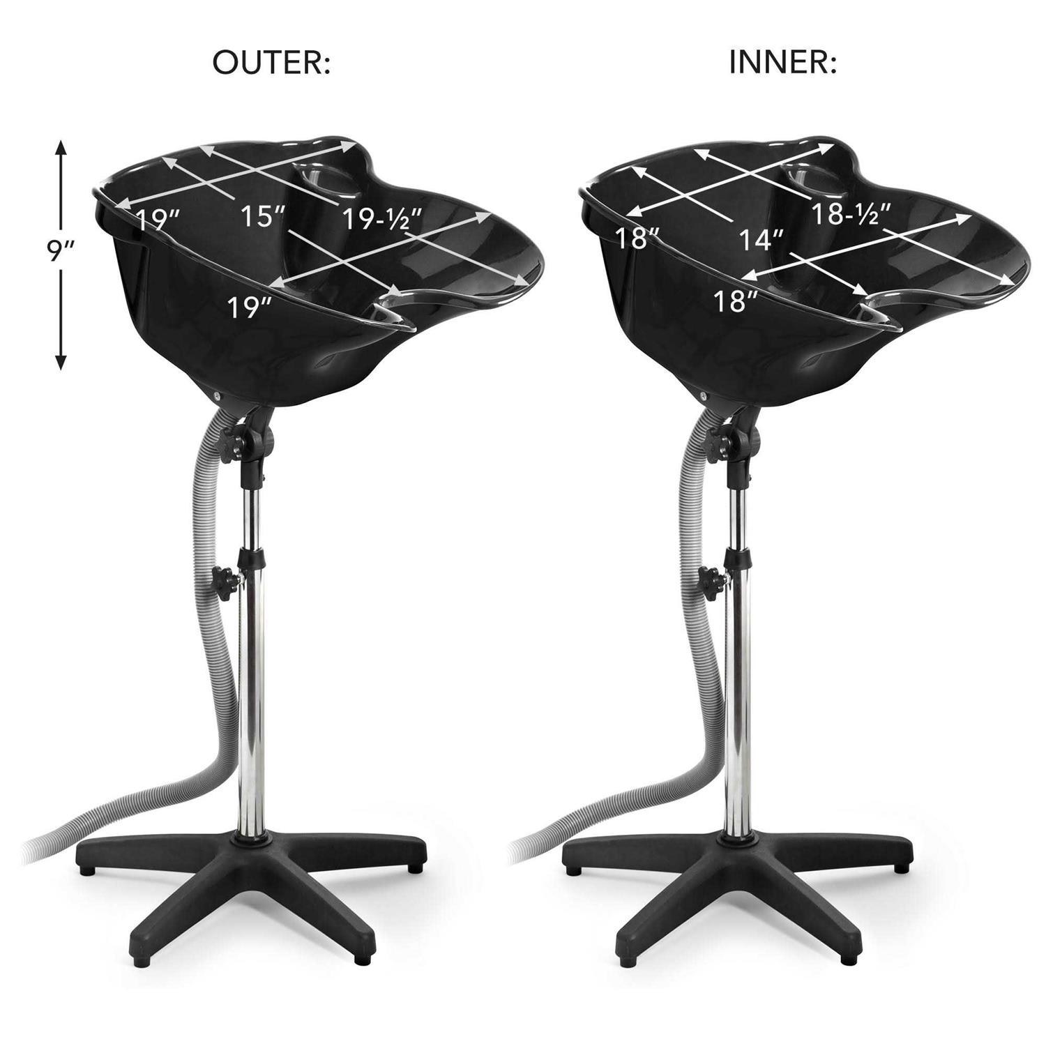 Saloniture Portable Salon Deep Basin Shampoo Sink with Drain - Cheap Fitting