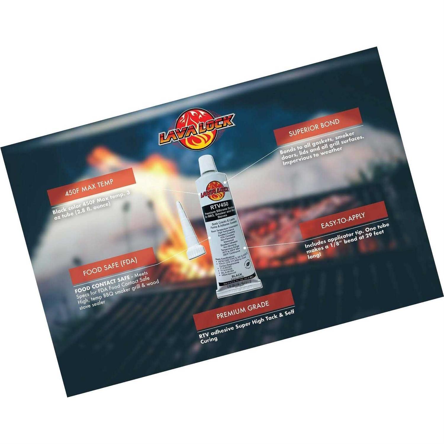 LavaLock Food Safe BBQ Adhesive Grill Smoker High Temp RTV Silicon - Cheap Fitting