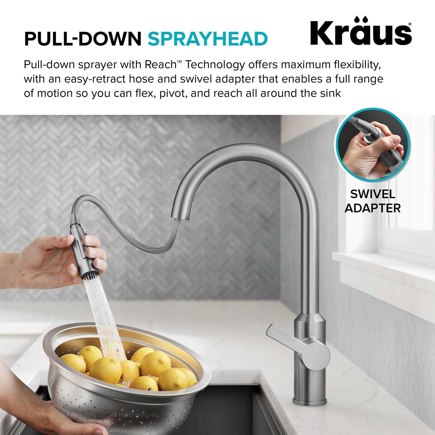 Kraus Oletto Touchless Sensor Pull-Down Single Handle Kitchen Faucet KSF-2830 - Cheap Fitting