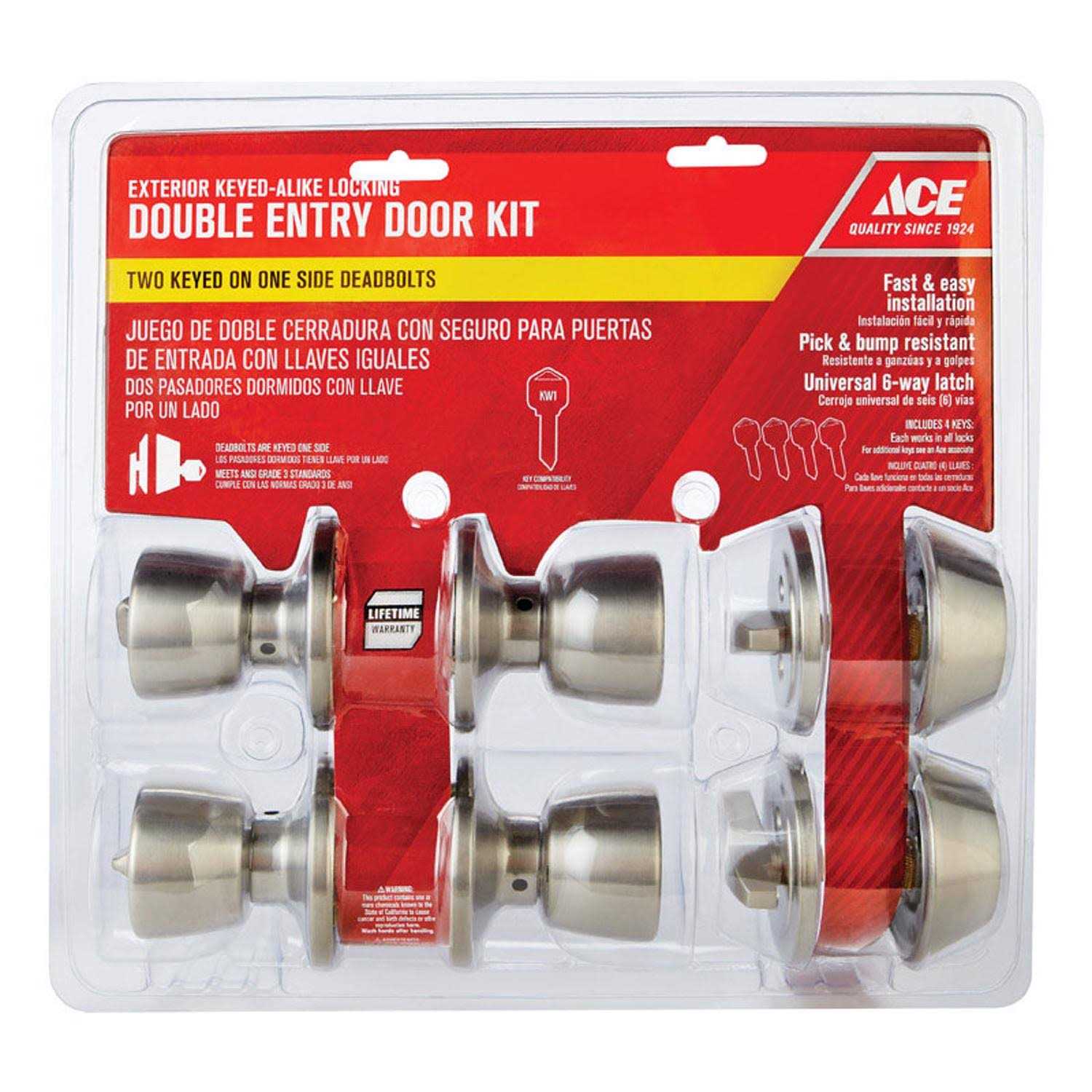 ACE Combo Entry Lockset Tulip Ss - Cheap Fitting