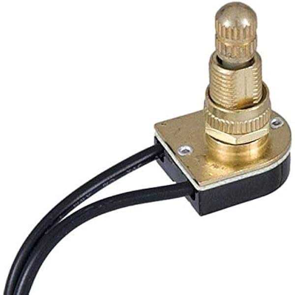 B&p Lamp On-Off Push Canopy Switch with brass plated knob 40407 - Cheap Fitting