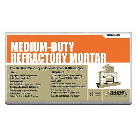 Akona Refractory Mortar,50 lb,Bag 104319 - Cheap Fitting
