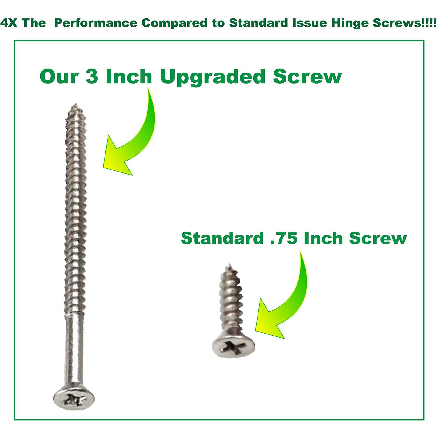 Generic Satin Silver Nickel Wood Screws 9 X 3 Inch – Extra Long Door Hinge Screws - Cheap Fitting