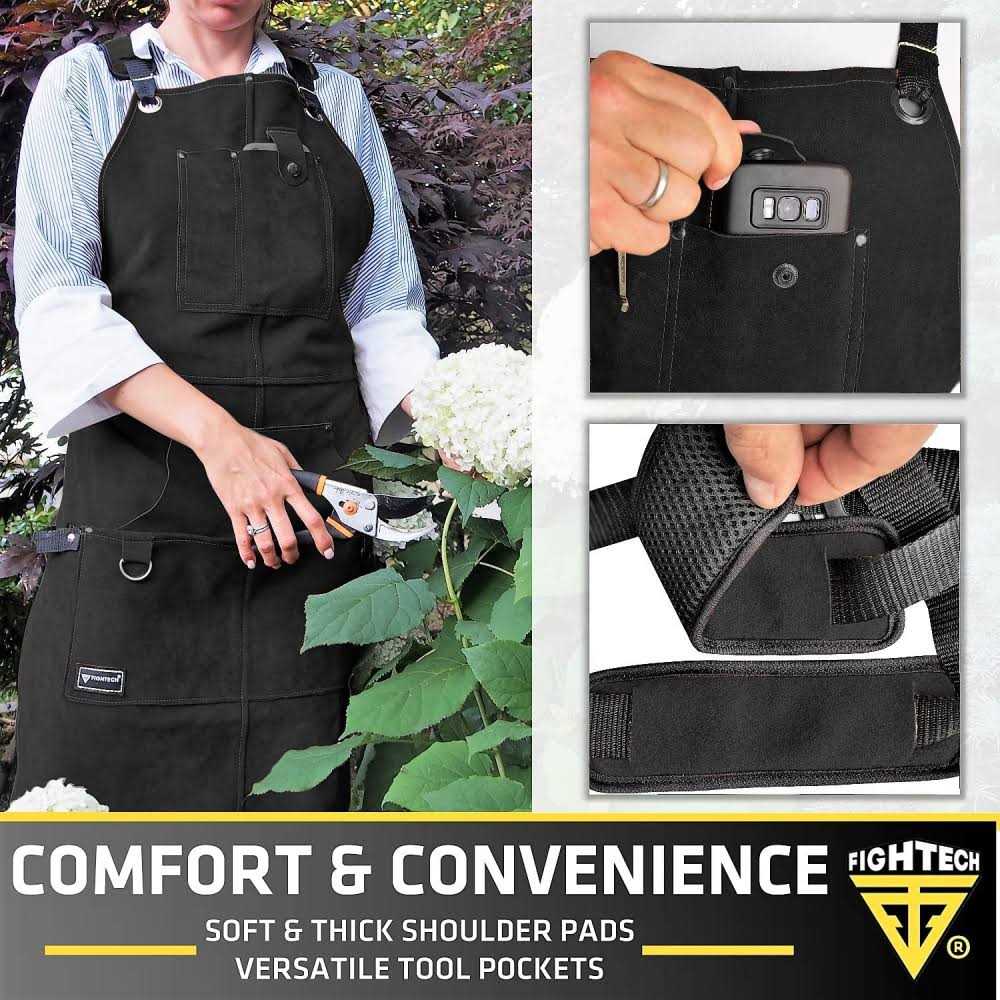 Fightech Work Apron with Tool Pockets Heavy Duty Shop Apron for Woodworkers - Cheap Fitting