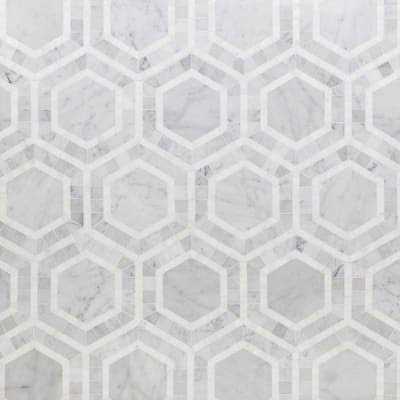 Zeta Random Sized Marble Honeycomb Mosaic Wall & Floor Tile Ivy Hill Tile - Cheap Fitting