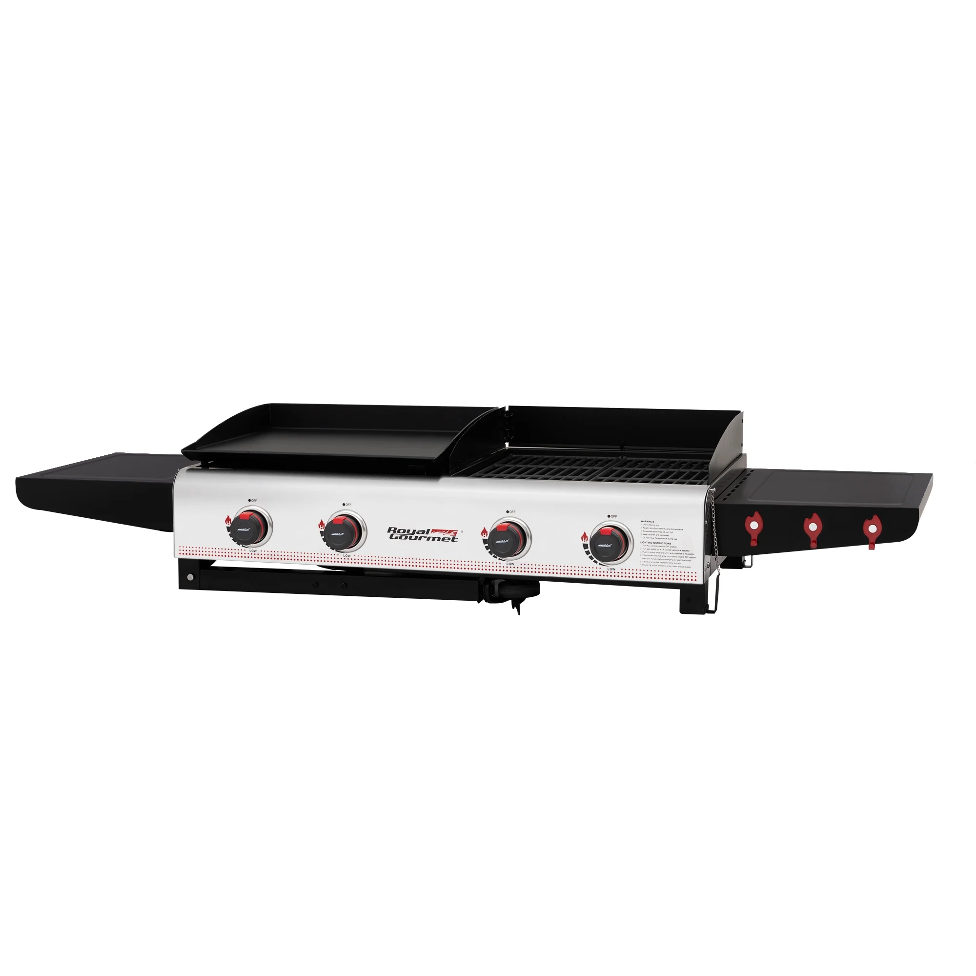 Royal Gourmet GD403 4-Burner Portable Flat Top Gas Grill and Griddle with Folding Legs - Cheap Fitting