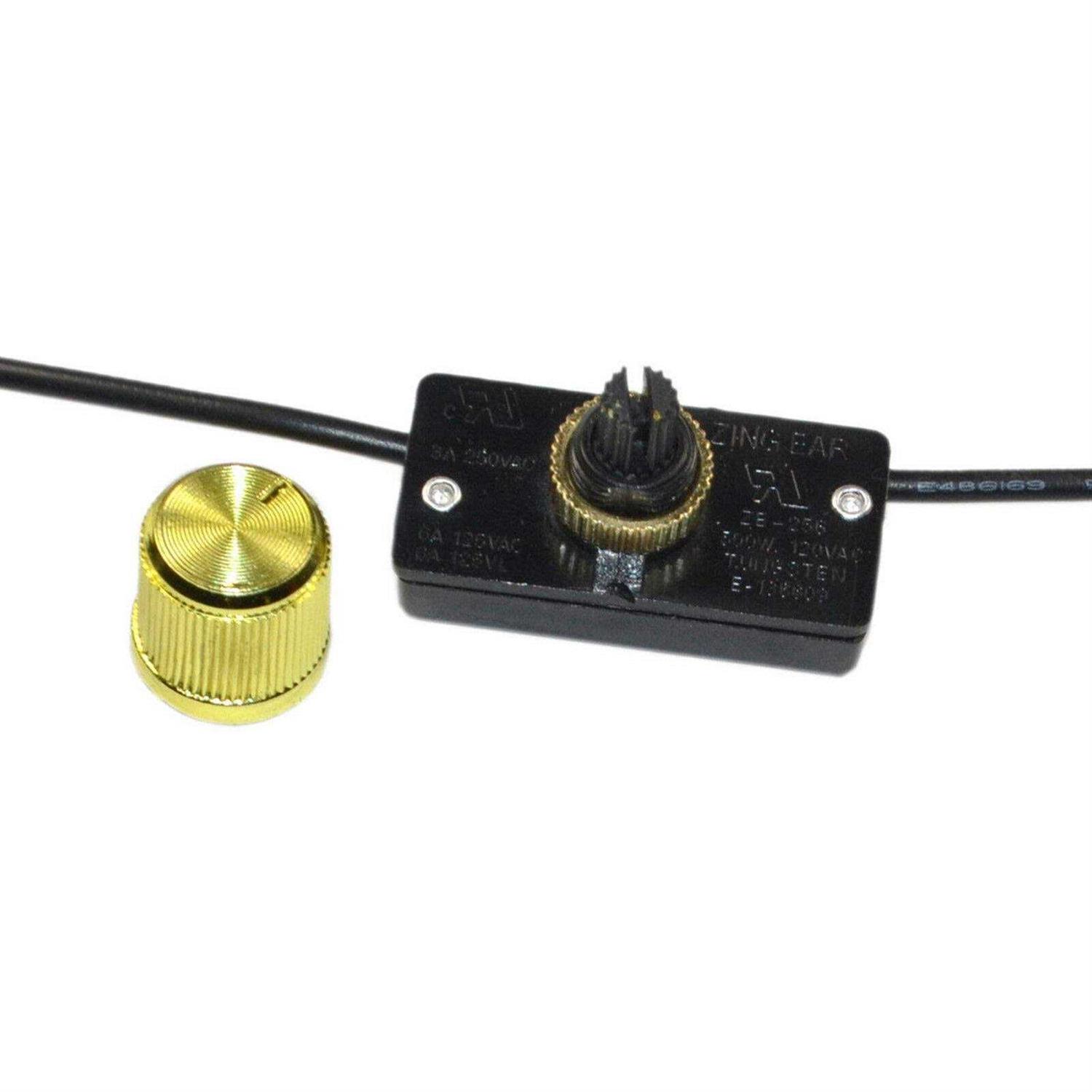 Hqrp Universal Dimmer Light Lamp Switch with Rotary Knob 125v 6a - Cheap Fitting