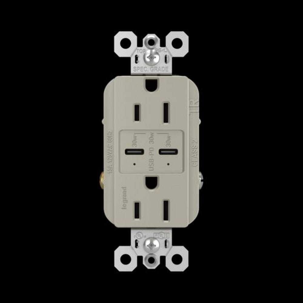 Legrand Radiant R26USBPD 15A Tamper-Resistant Ultra-Fast PLUS Power Delivery USB Type-C/C Outlet - Cheap Fitting