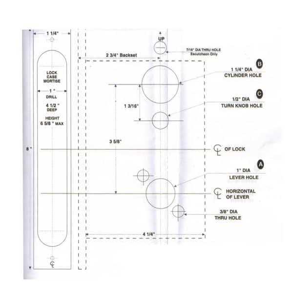 Taco ML800 Series Bright Brass Grade 1 Entry Atrium Mortise Lock with Thumbturn Lever DL-ML800-US3 - Cheap Fitting
