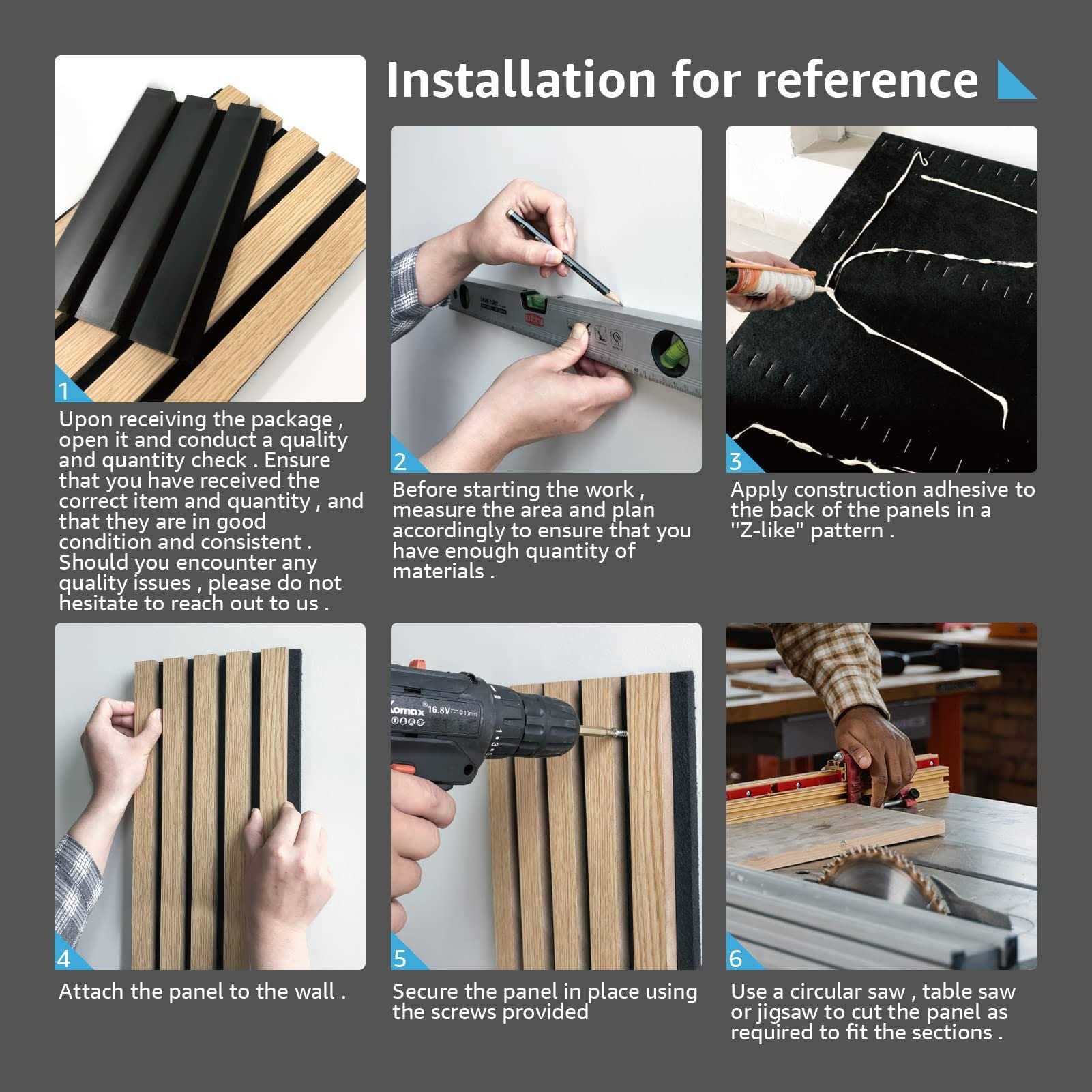 23.6 x 47.24 Acoustic Slat Wall Panels Art3d - Cheap Fitting