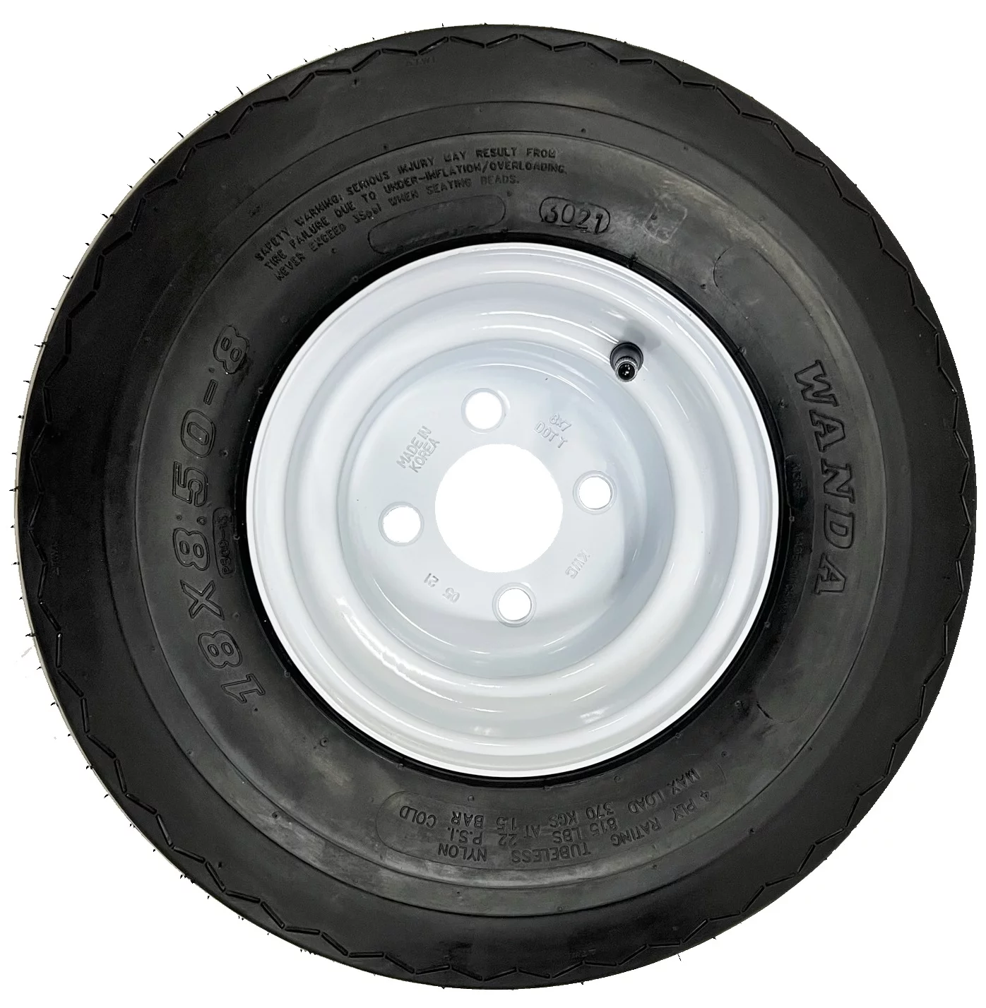 4-Pk Golf Cart Tire Rim Mounted 18-850-8 18X8.50-8 18 x 8.5 x 8 White 4 Lug Hole - Cheap Fitting