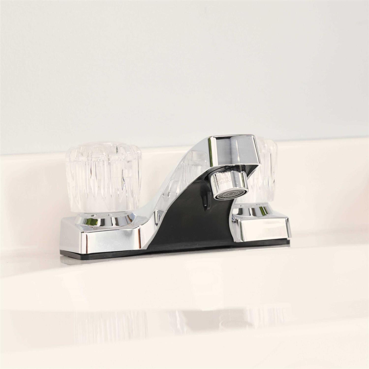 Lowe’s Chrome 4-in Centerset 2-Handle WaterSense Bathroom Sink Faucet 10-B42WPNCH - Cheap Fitting