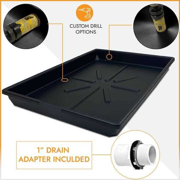 American Built Pro 36 in. x 23.50 in. Heavy Duty Plastic HVAC Condensate Drain Pan with Drain Hose Adapter CDP3220 P1 - Cheap Fitting