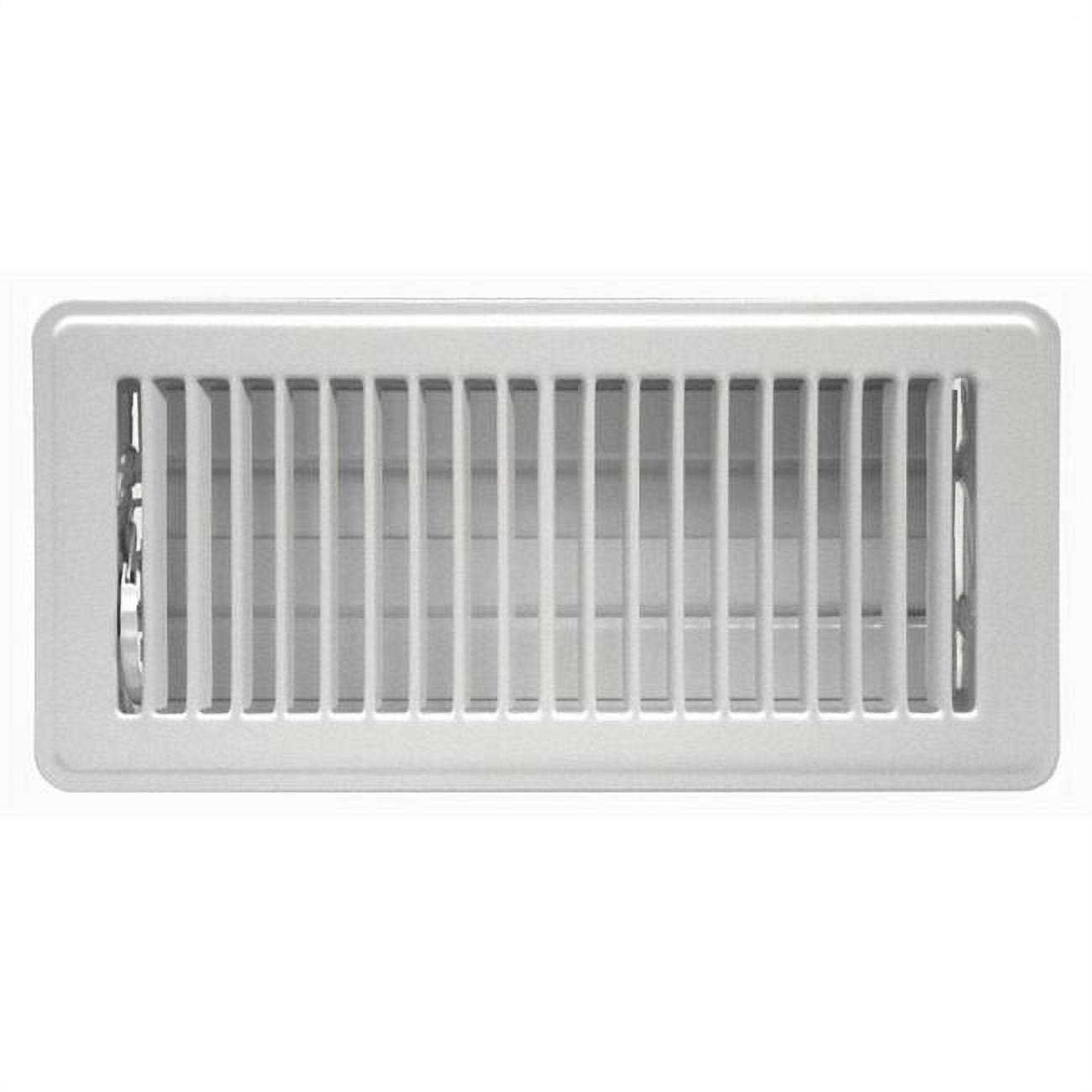 Tru Aire 4 in. H x 14 in. W 2-Way Powder Coat White Steel Floor Register - Cheap Fitting