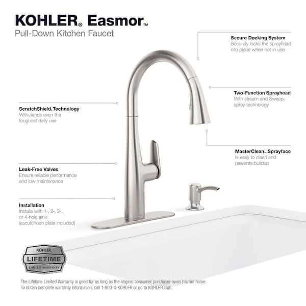 KOHLER Easmor Single-Handle Pull Down Sprayer Kitchen Faucet - Cheap Fitting