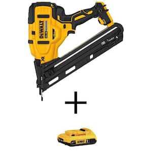 DEWALT 20V MAX XR Lithium-Ion 16-Gauge Cordless Angled Finish Nailer Battery and - Cheap Fitting