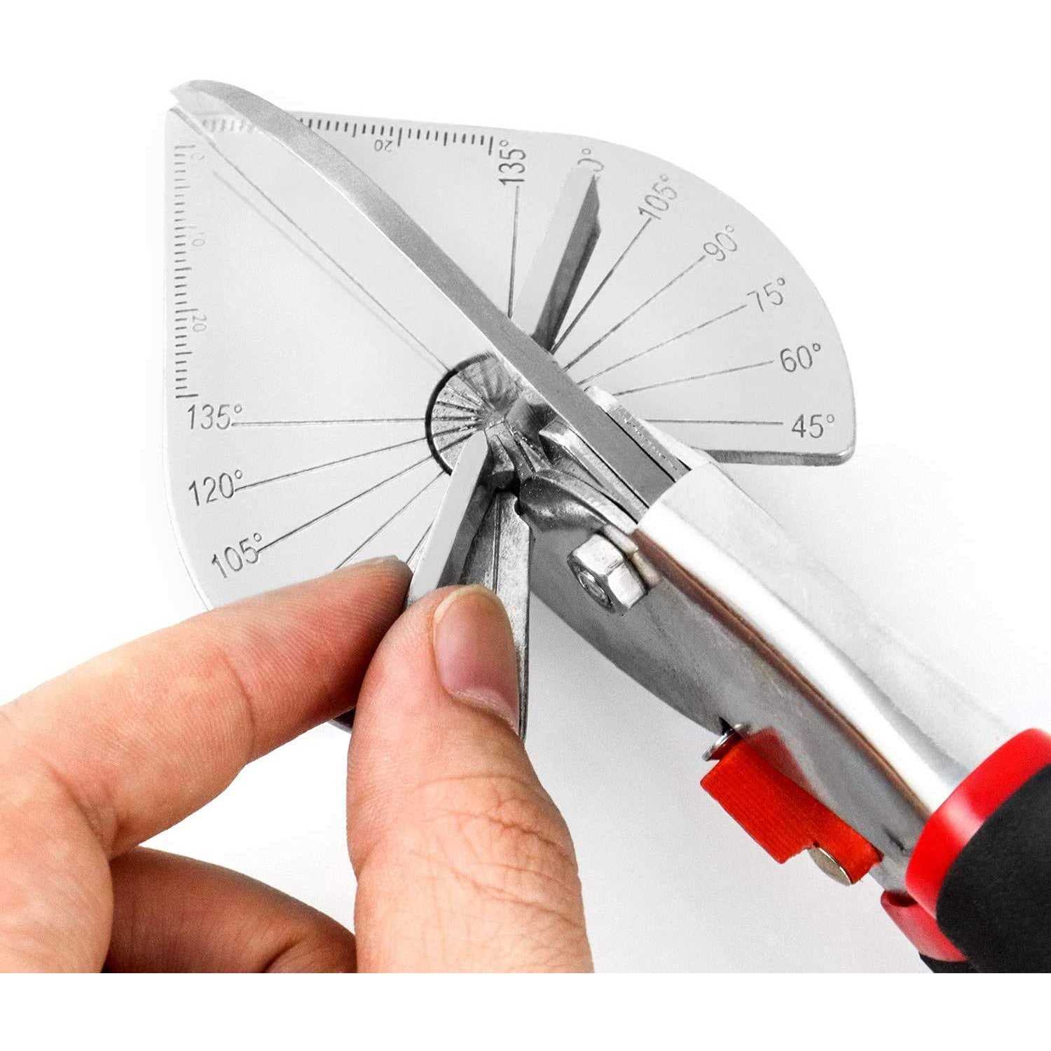 Zeromall Multi Angle Miter Shear Cutter Hand Tools,45-135 Degree Adjustable Angle Scissors Trim Shears Tools for Vinyl Wood Molding Trim - Cheap Fitting