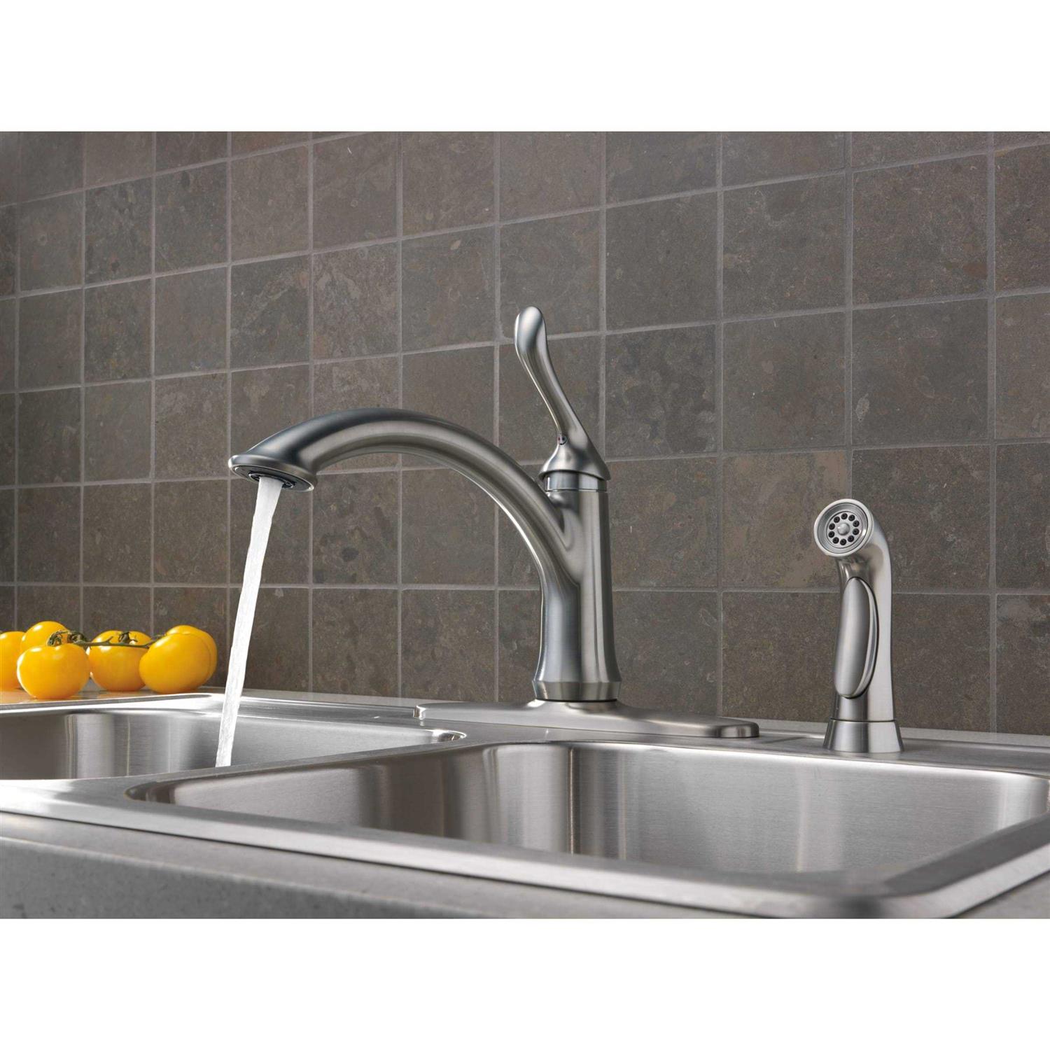 Delta Linden Single Handle Kitchen Faucet with Spray 4453 - Cheap Fitting
