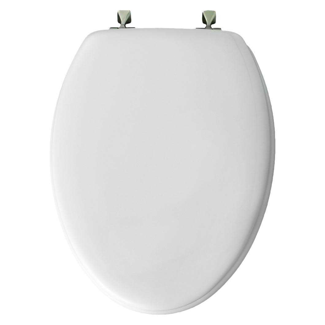 Mayfair White Wood Elongated Toilet Seat - Cheap Fitting