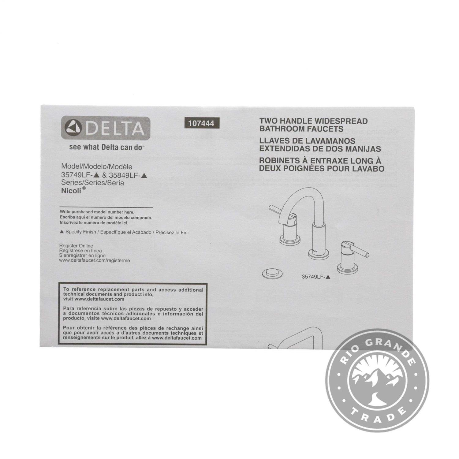 Delta Nicoli Two Handle Widespread Bathroom Faucet 35849LF - Cheap Fitting