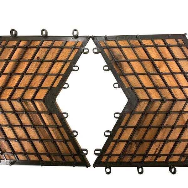 Pro Space 12 in. x 12 in. Acacia Wood Interlocking Flooring Deck Tile Pattern - Cheap Fitting