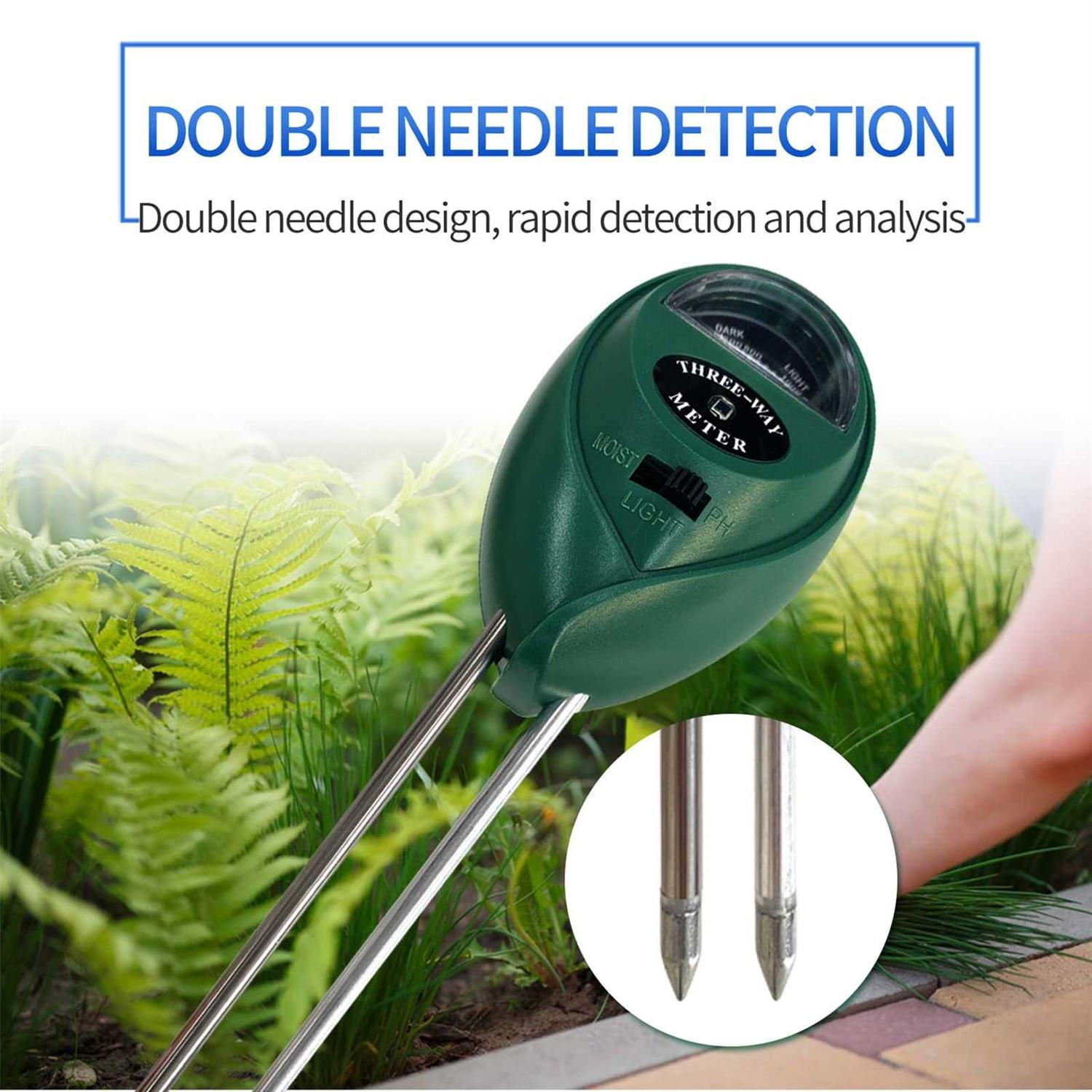 3 in 1 Soil PH Meter Soil Moisture Light PH Tester for Indoor Outdoor House Potted Plants Care,Garden nutrients,Farming,Lawn,Gardening Tool Kits - Cheap Fitting