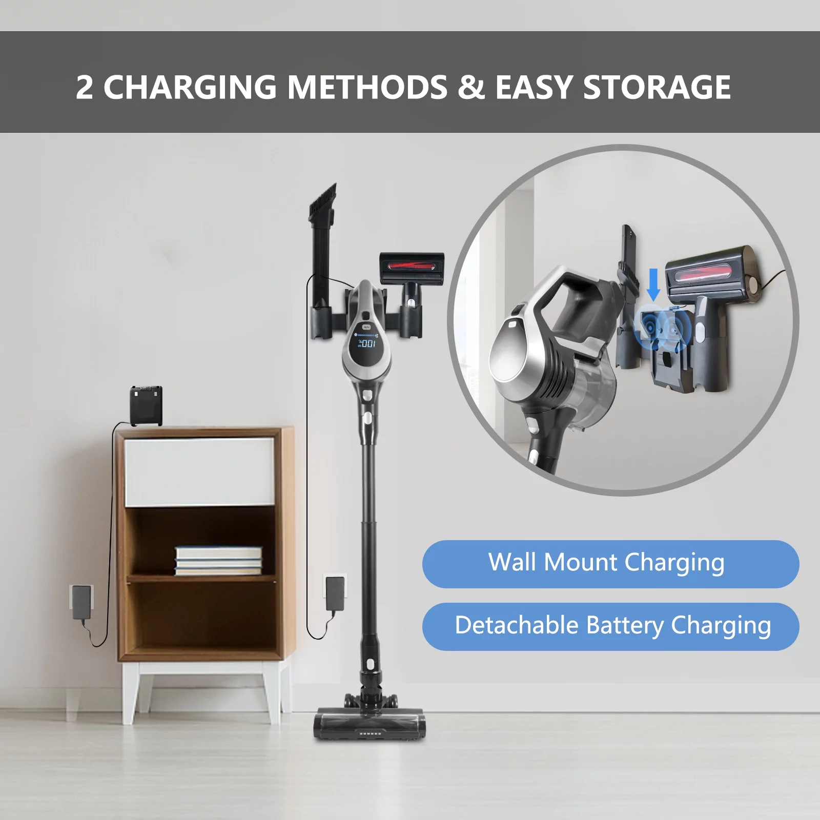 MOOSOO TC1Pro Cordless Vacuum with Large LED Display Screen - Cheap Fitting