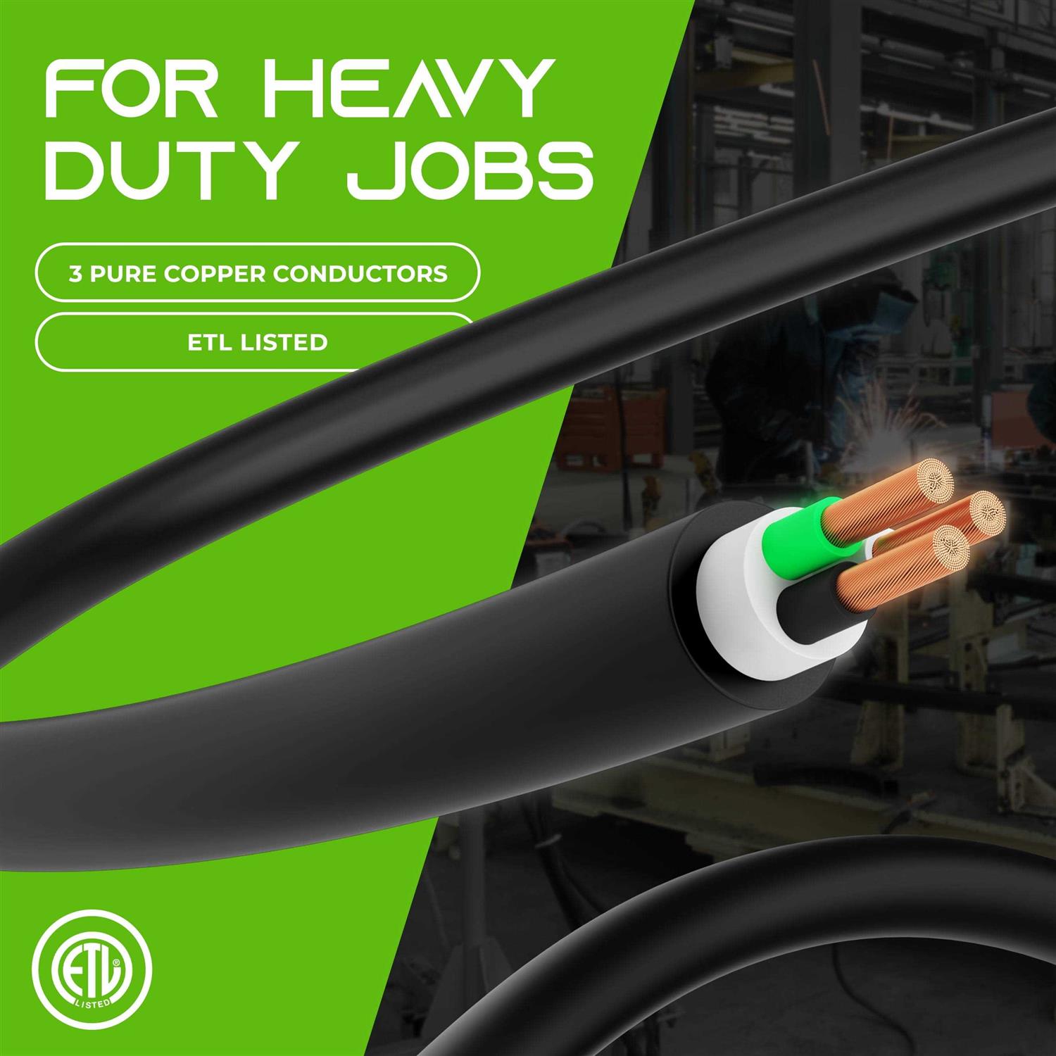 Gearit 6 AWG Portable Power Cable Soow 600v 6 Gauge Electric Wire for Motor Leads - Cheap Fitting