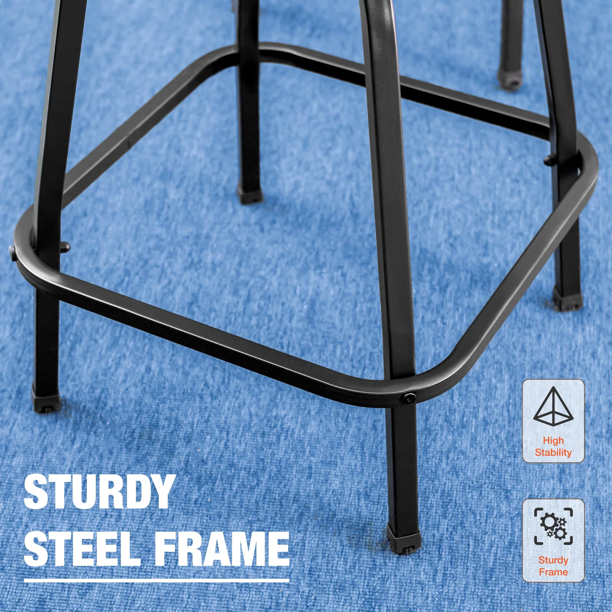 Summit Living Outdoor Swivel Barstools Set of 2,Metal Frame Height Chairs,Black&Brown - Cheap Fitting