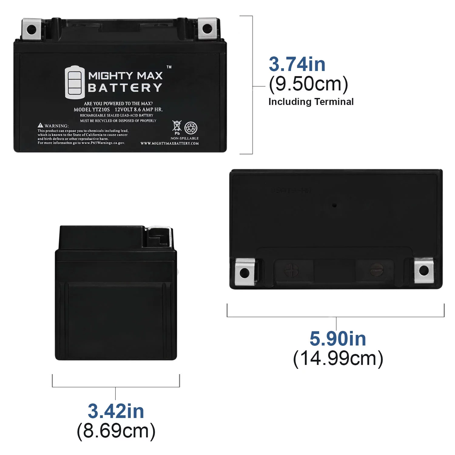 YTZ10S 12V 8.6AH Replacement Battery compatible with Motorcycle KTM Enduro R 09-13 690 - Cheap Fitting