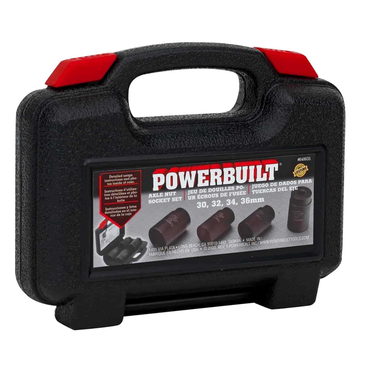 Powerbuilt 4 Piece Axle Nut Socket Set 648635 - Cheap Fitting