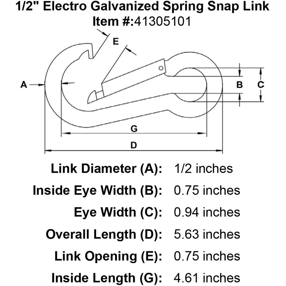 Electro Galvanized Spring Snap Link - Cheap Fitting