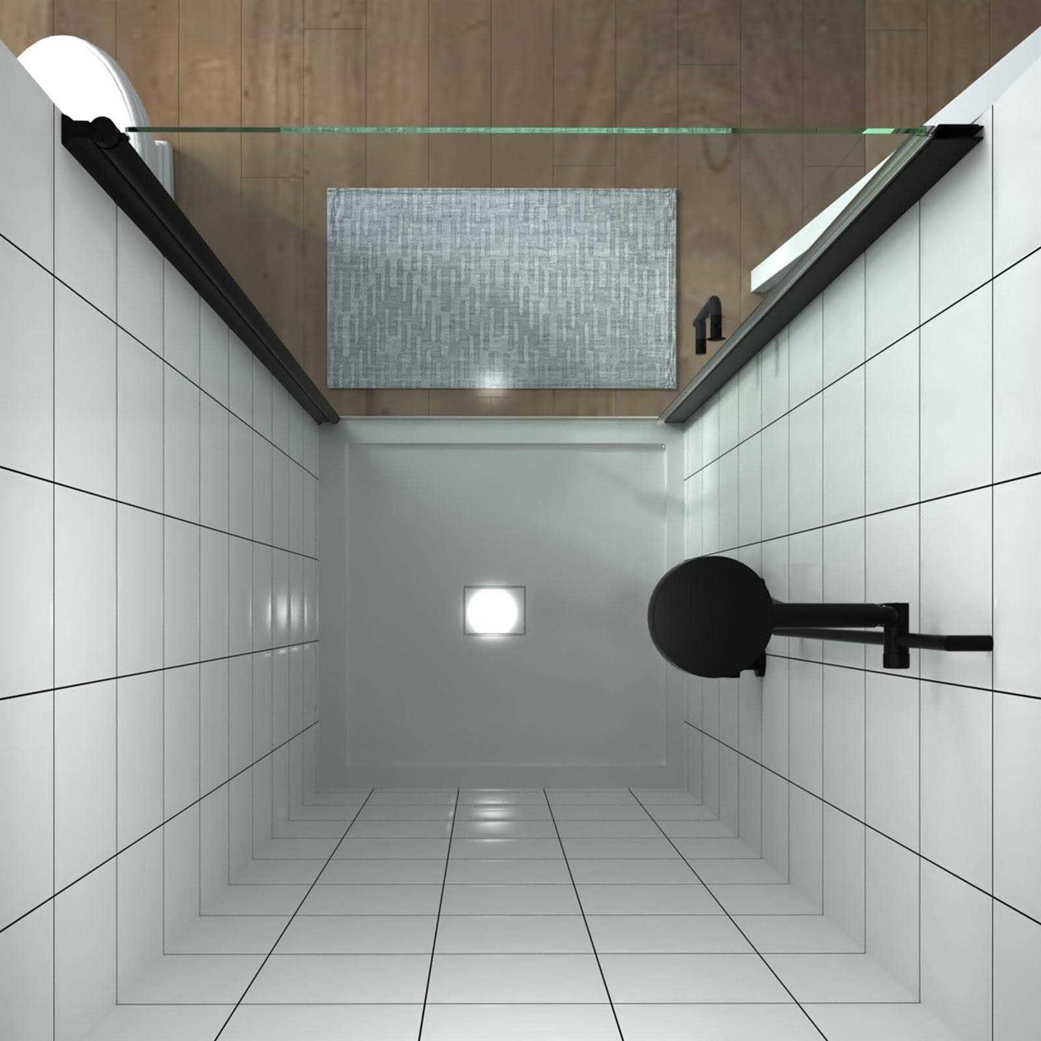 Es-diy 72 inch Hinged Pivot Frameless Shower Door Matte - Cheap Fitting