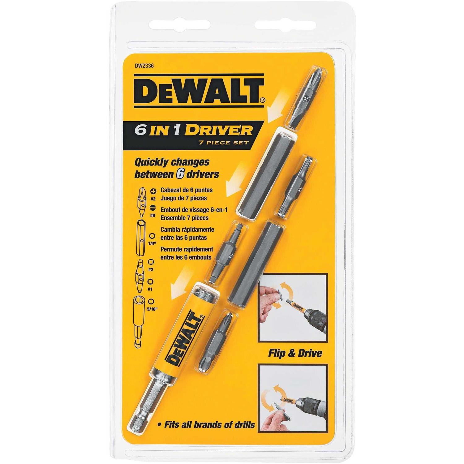 Dewalt 7 Piece 6-in-1 Drive Set DW2336 - Cheap Fitting