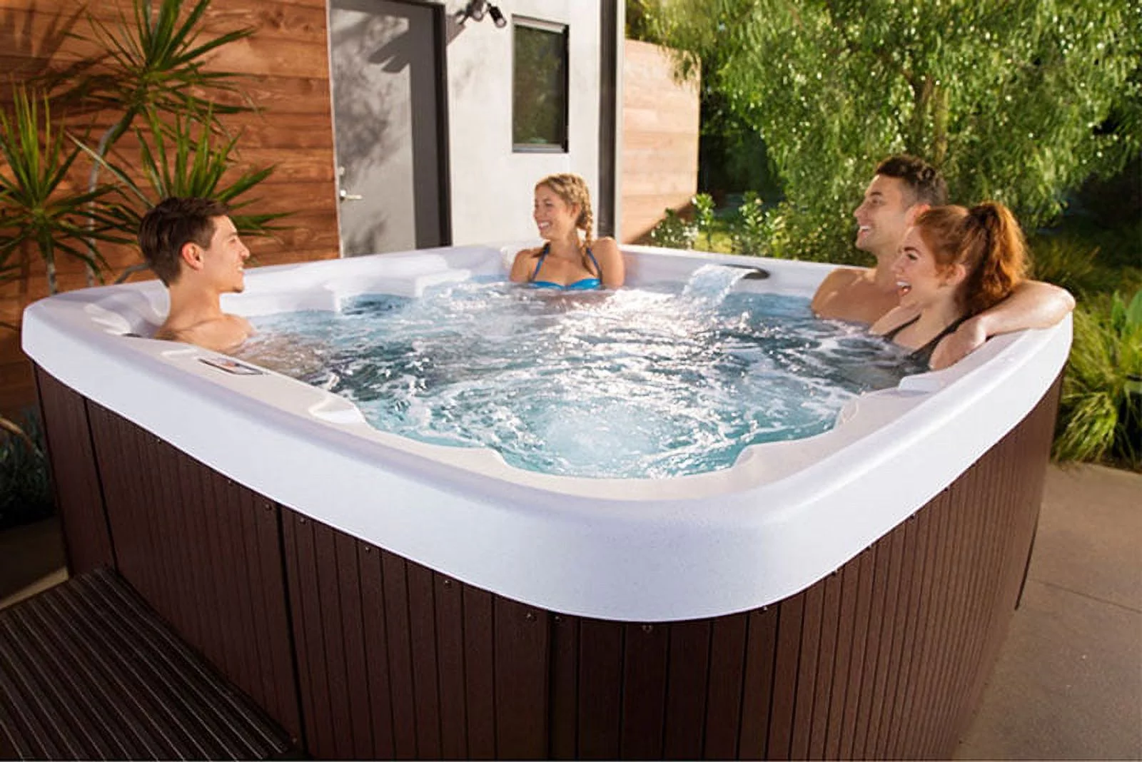 Lifesmart Paradise DLX (450DX) Hot Tub - 7 Person, 22-Jet, Plug & Play Spa, Sea Salt/ Espresso Brown - Cheap Fitting