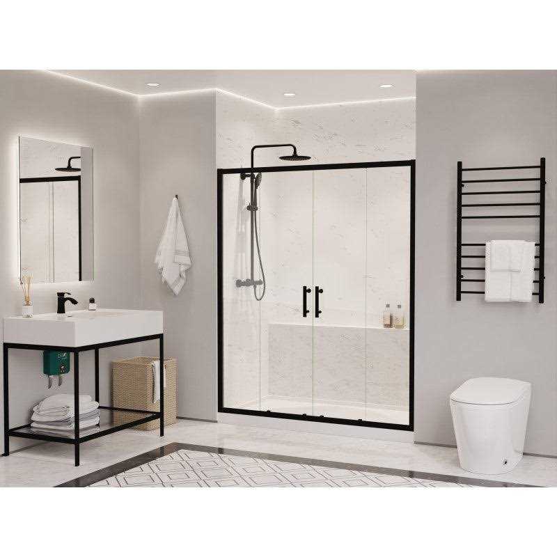 Anzzi Enchant 70-in. x 60.4-in. Framed Sliding Shower Door SD-AZ15-01BN - Cheap Fitting