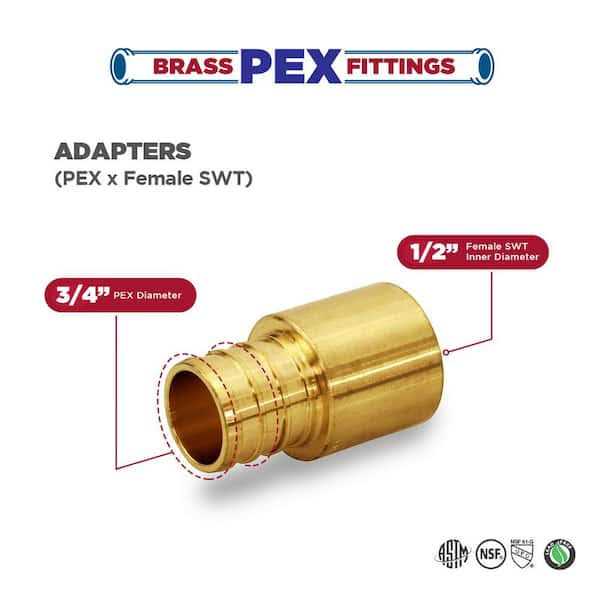 The Plumber’s Choice 1/2 in. Brass Female Sweat Copper Adapter x Pex Barb Pipe Fitting - Cheap Fitting