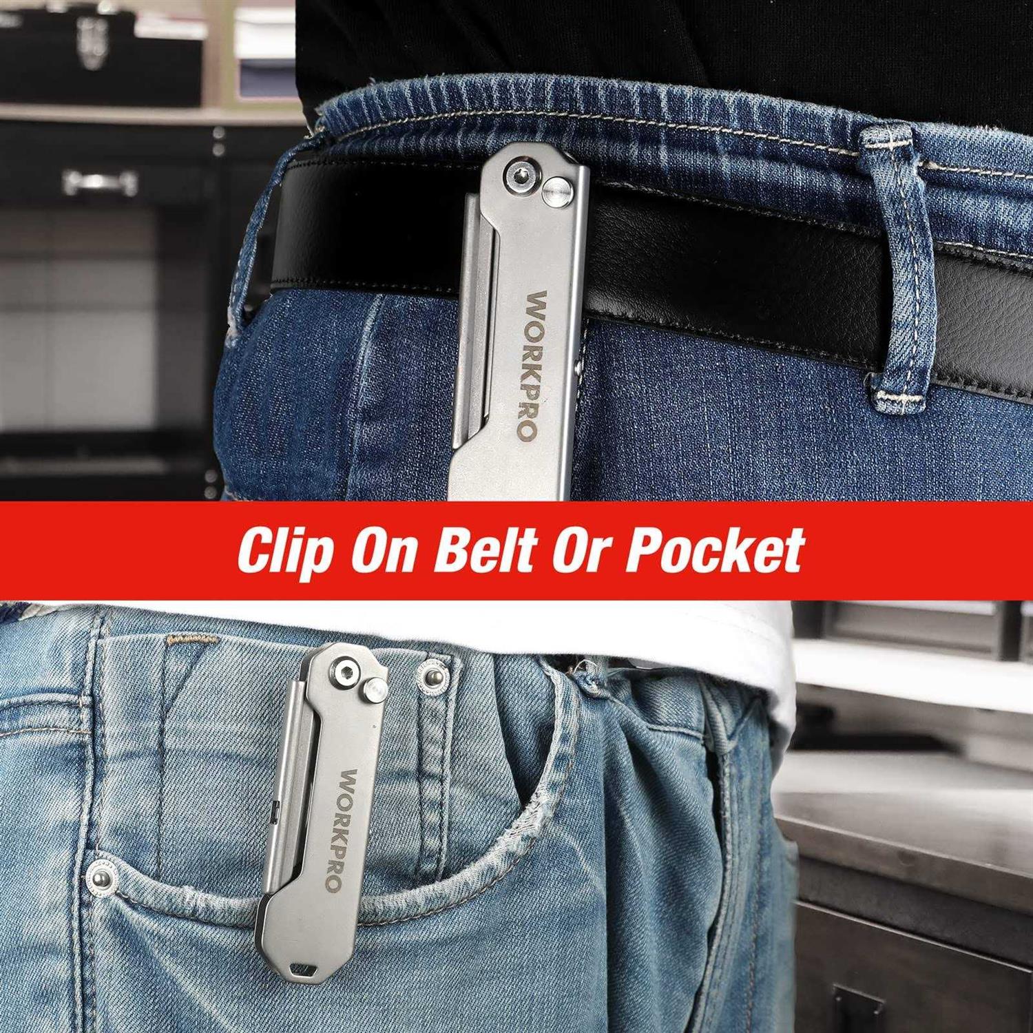 WORKPRO EDC Folding Utility Knife Mini Box Cutter with Quick Open Axis Lock - Cheap Fitting