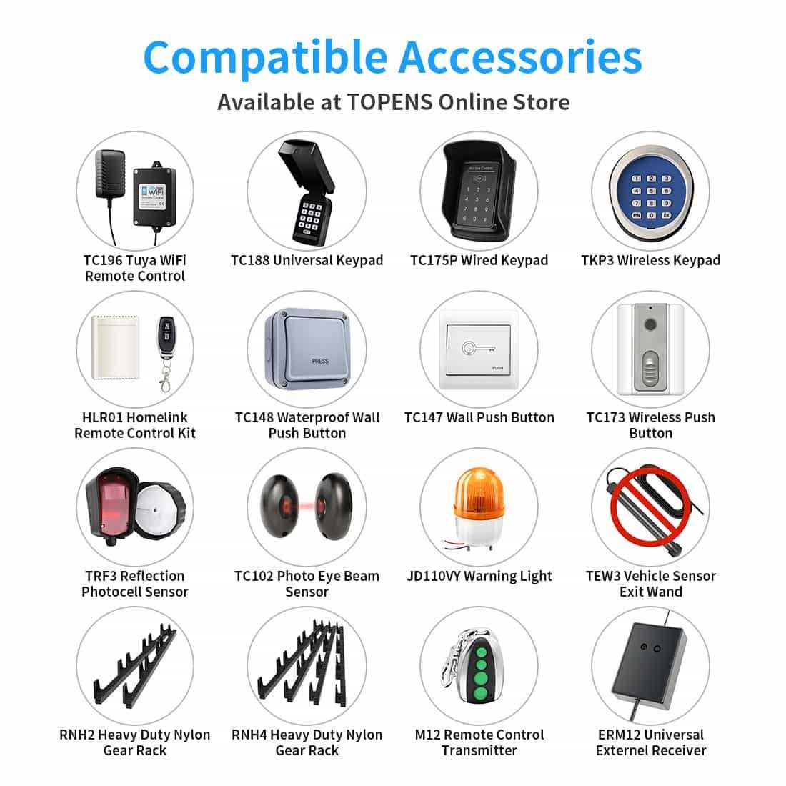 TOPENS RK1100T Automatic Sliding Gate Opener Rack Drive Electric Gate Motor for Heavy Driveway Slide Gates Up to 2800 Pounds - Cheap Fitting