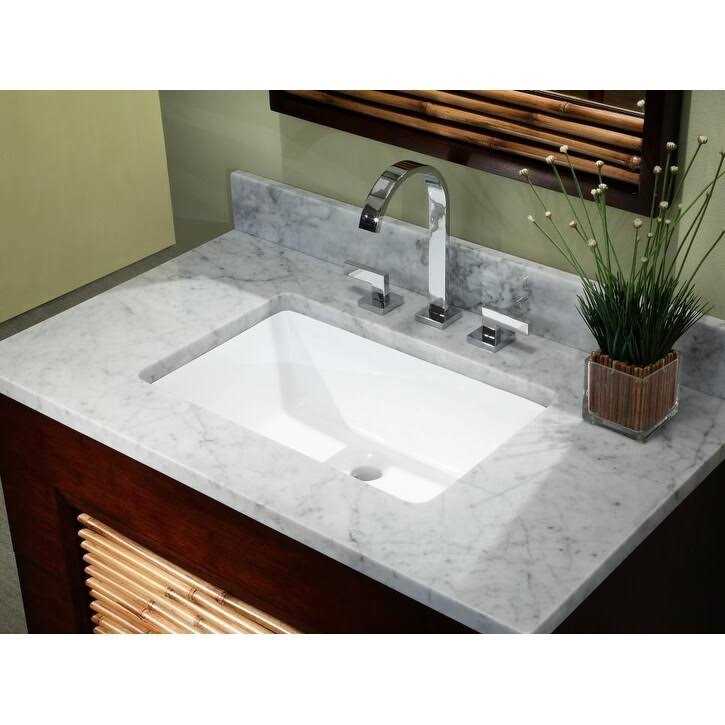 LARGE 21.5 Inch Rectrangle Undermount Vitreous Ceramic Lavatory Vanity Bathroom Sink Pure - Cheap Fitting