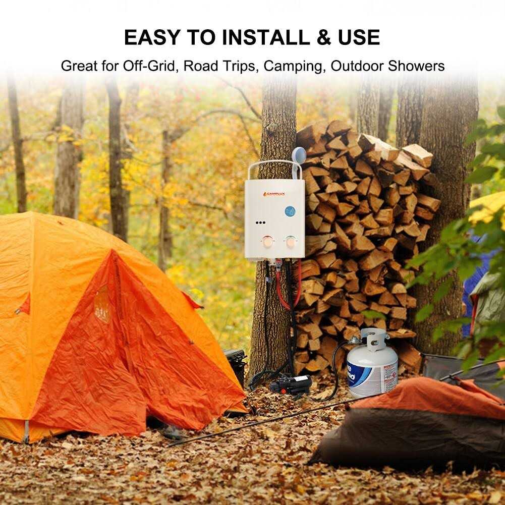 Camplux 1.32 GPM Outdoor Portable Propane Tankless Water Heater with Water Pump Kit - Cheap Fitting