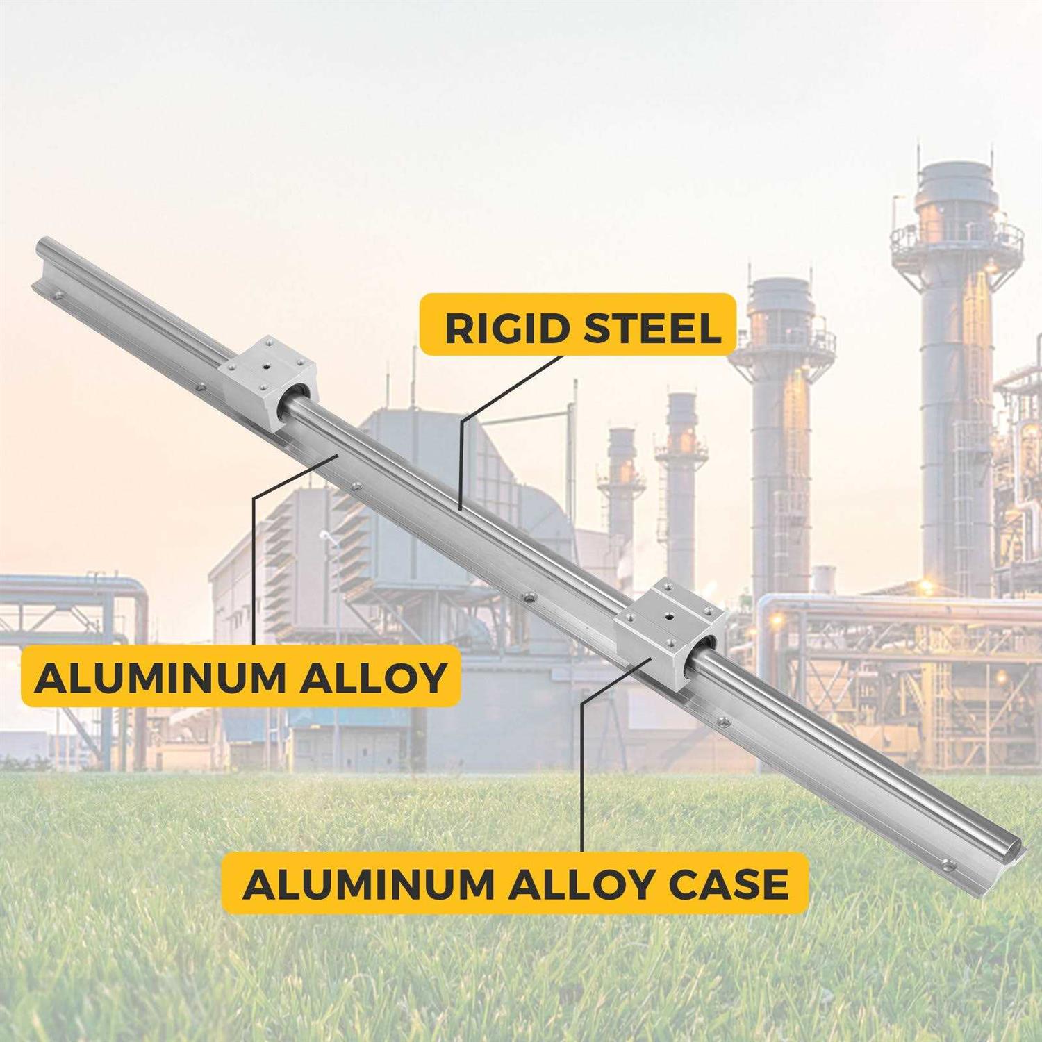 Vevor Linear Rail 2 Set Sbr 25-1200mm 2 Linear Rail Guide and 4sbr25uu Bearing Block Fully Supported Shaft Rod - Cheap Fitting